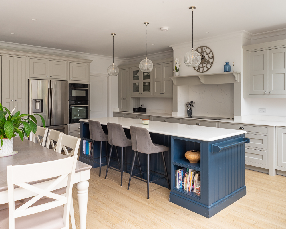 PGK Focus Alpine White Gloss & Waterfall Quartz Contemporary Kitchen